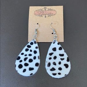 Plunder spotted cowhide earrings